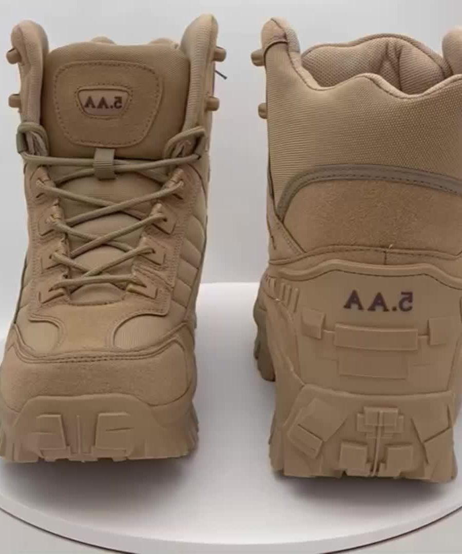 Men's High Top Hiking Boots, Shock-absorbing Non-slip Desert Boot, Winter Outdoor Camping Trekking Shoes