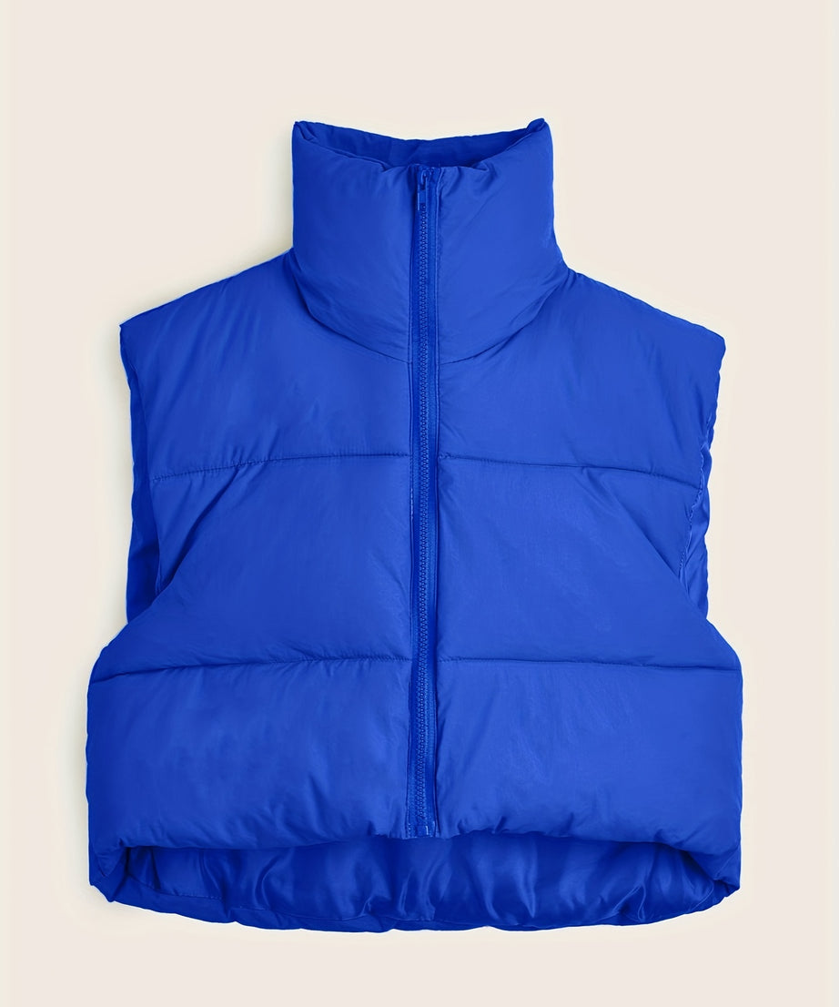 Women'S Sleeveless Vest - Vibrant Pink Slim-Fit Alternative Coat with Drawstring Hood, Zipper Front & Pockets for Fall/Winter Casual Wear, Casual Winter Wear | High Neckline Vest | Zippered Jacket