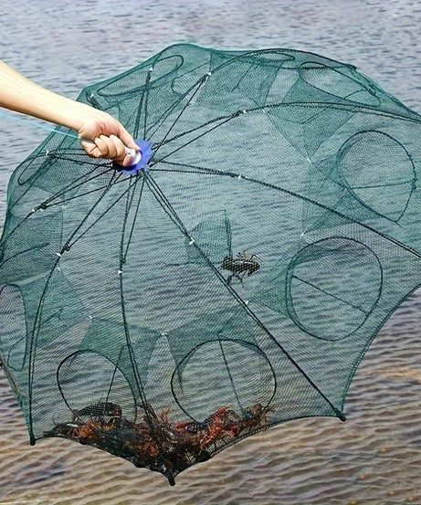1pc Foldable Hexagonal Umbrella Fishing Net: Catch Minnow, Crayfish, and Crabs Effortlessly!