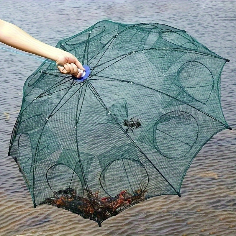 1pc Foldable Hexagonal Umbrella Fishing Net: Catch Minnow, Crayfish, and Crabs Effortlessly!