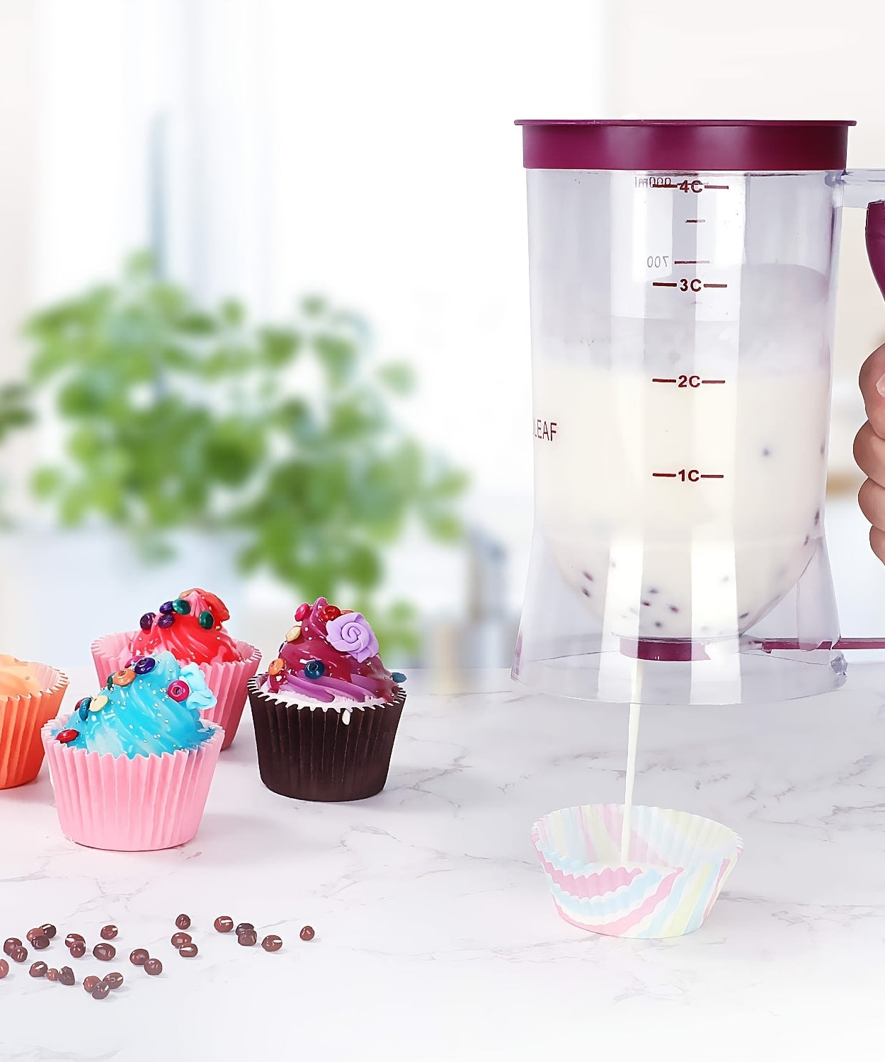 [Collapse Batter Dispenser] 1pc Collapsible Pancake Cupcake Batter Dispenser - Perfect Baking Tool For Cupcakes, Waffles, Muffin Mix, Or Any Baked Goods