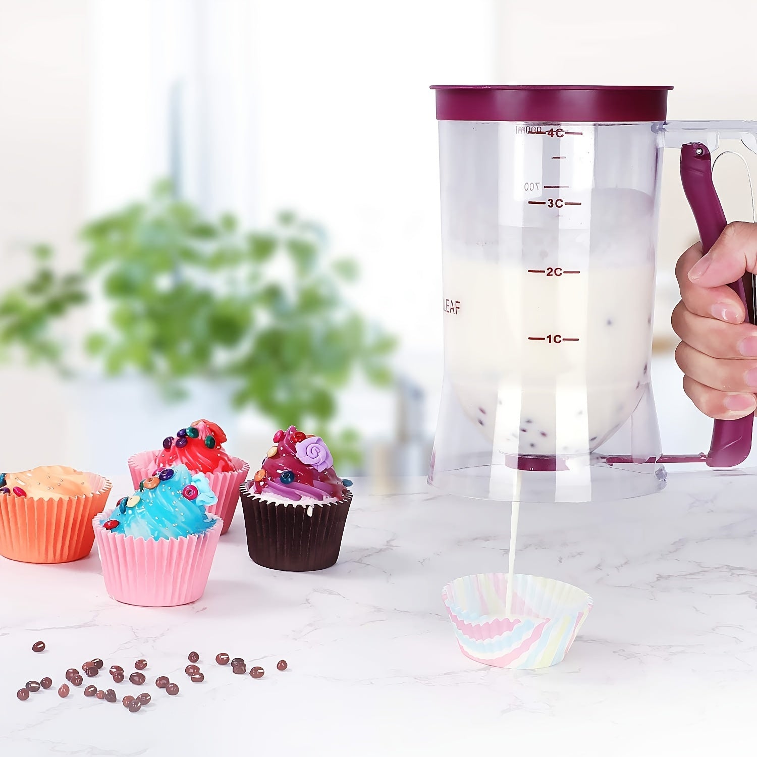 [Collapse Batter Dispenser] 1pc Collapsible Pancake Cupcake Batter Dispenser - Perfect Baking Tool For Cupcakes, Waffles, Muffin Mix, Or Any Baked Goods