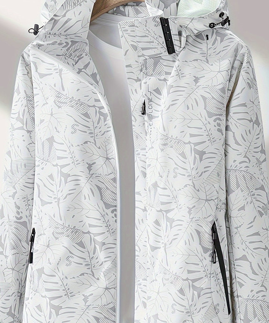 Women'S Windproof Jacket with Full-Zip Front - Lightweight Outdoor Coat, Stand Collar, Non-Stretch Fabric for Hiking, Camping, Travel - Bright Pink Windproof Shell (Spring/Fall/Summer) - Easy-Care Design, Hiking Gear, Camping