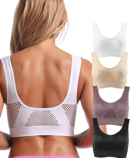 Women's Wireless Seamless Push-Up Bra, Full-Coverage Comfort Bralette with Removable Pads, No Underwire & Low-Maintenance, Soft Brassiere (No Boning) for Gym & Travel, Easy Hand Washable