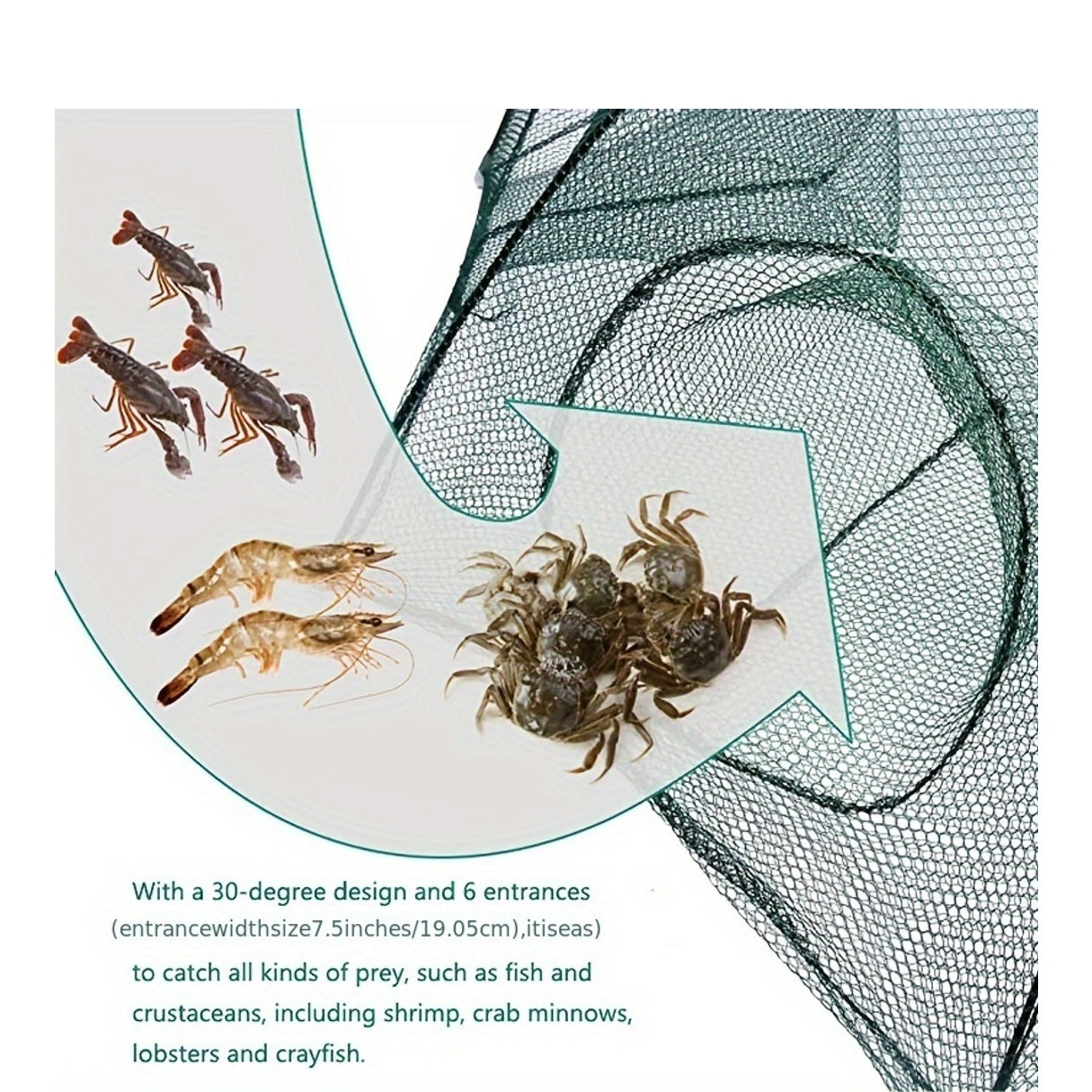 1pc Foldable Hexagonal Umbrella Fishing Net: Catch Minnow, Crayfish, and Crabs Effortlessly!