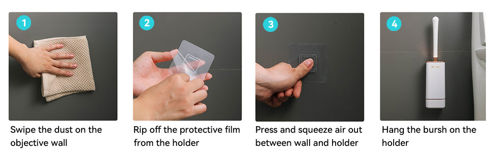 [Christmas Gifts] Aokala Toilet Brush And Holder, Elegant Toilet Bowl Brush Set with Ergonomic Long Handle