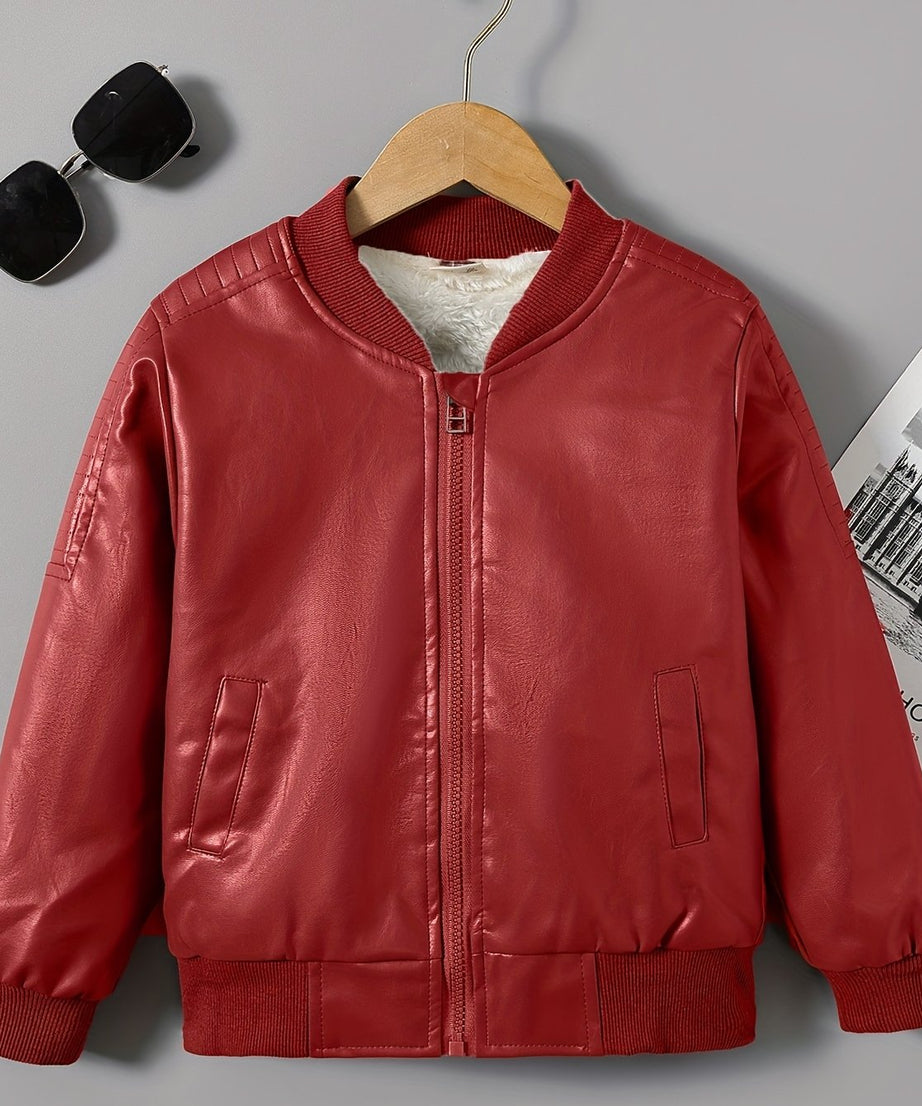 2025 Autumn Winter New Boys' -Lined Zip-Up Jacket