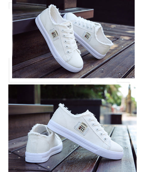 [Casual Canvas Shoes] White Women's Casual Round Toe Solid Color Canvas Shoes | Flat Bottom, PVC Sole, Fabric Upper And Insole, Hand Wash, No Dry Clean, Spring, Autumn, All Season 2022