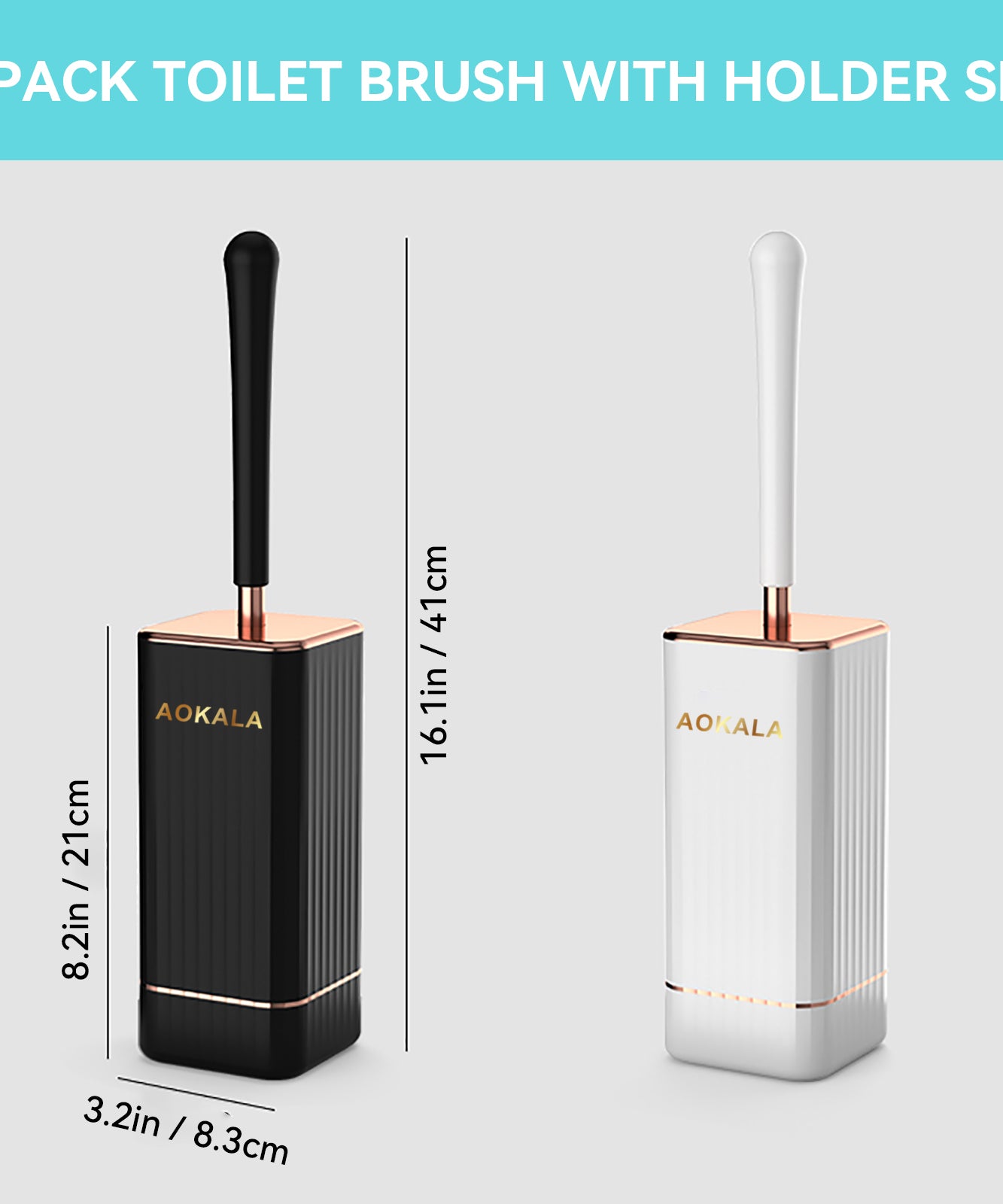 [Christmas Gifts] Aokala Toilet Brush And Holder, Elegant Toilet Bowl Brush Set with Ergonomic Long Handle