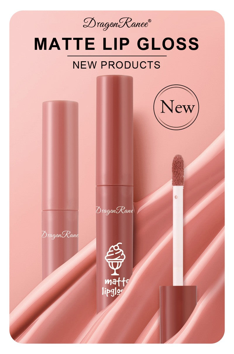 6 Pcs Long Lasting Waterproof Lip Glaze Lipstick 6 Sets Non Stick Cup Nude Skin Color Lip Gloss Cute Set Box