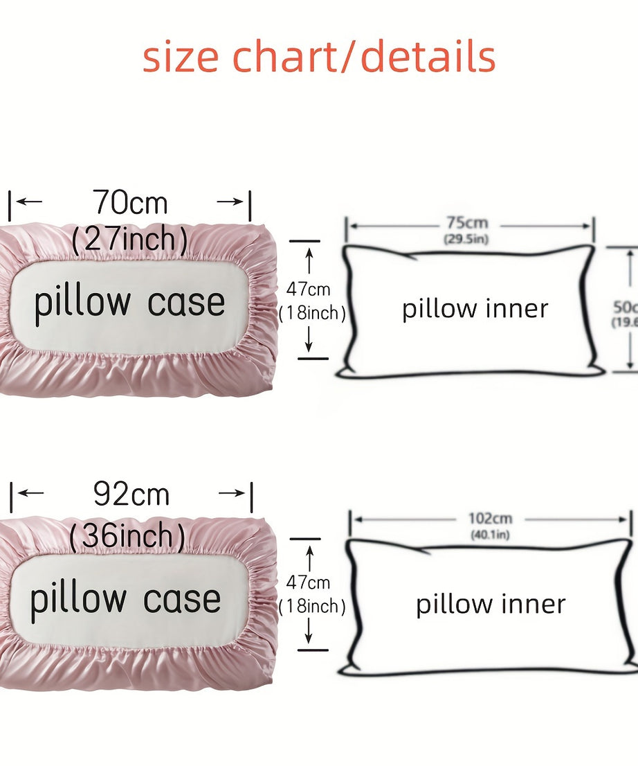 2pcs Soft And Breathable Satin Pillowcase With Elastic Cord - Perfect For A Comfortable Sleep In Your Bedroom