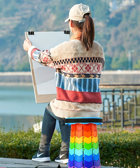 1pc Ultralight Folding Stool - Adjustable Height Portable Bench For Camping, Fishing, And Outdoor Activities - Supports Up To 550lbs