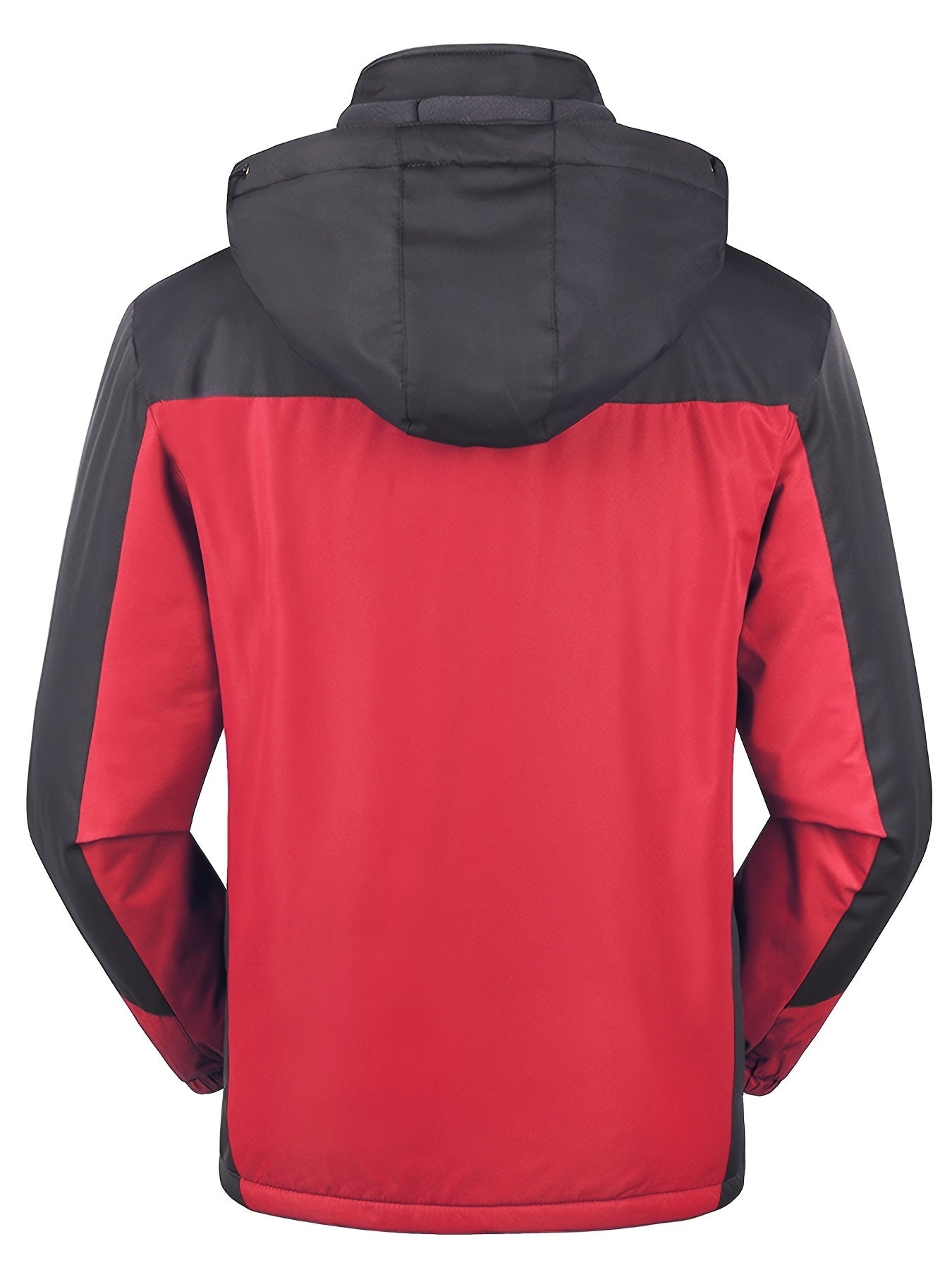 [Thick Hooded Jacket] Windproof Thick Color Block Hooded Jacket | Men's Casual Single-Layer Fleece Jacket for Fall Winter