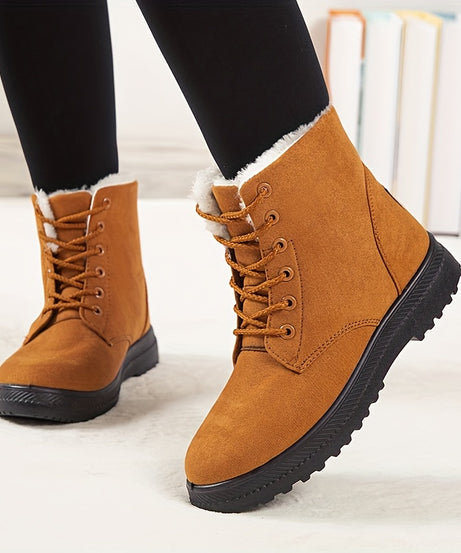 Women'S Winter Boots - Slip-Resistant PU Sole, Lace-Up Closure, Cushioned Insole - Cold Weather Boots for Everyday & Formal Outfits - Extended Sizes Up to US Women'S 44 (EU 43) - Boots for Winter Adventures, Y Terrain Footwea