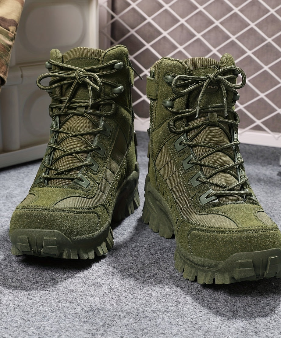 Men's High Top Hiking Boots, Shock-absorbing Non-slip Desert Boot, Winter Outdoor Camping Trekking Shoes