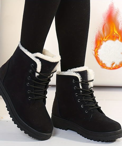 Women'S Winter Boots - Slip-Resistant PU Sole, Lace-Up Closure, Cushioned Insole - Cold Weather Boots for Everyday & Formal Outfits - Extended Sizes Up to US Women'S 44 (EU 43) - Boots for Winter Adventures, Y Terrain Footwea