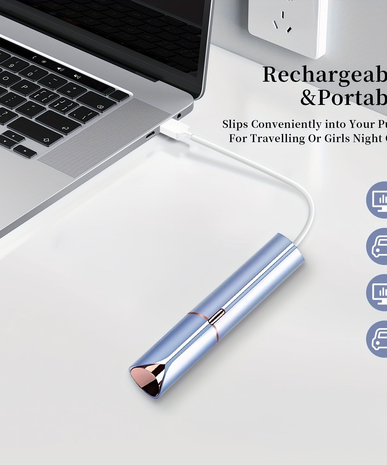 Conduroma Women's At- Painless Hair Removal Device - Portable Facial & Body Epilator with - Lithium, -C, Shaver & Epilator for Sensitive Beige, Compact & Hygienic Design