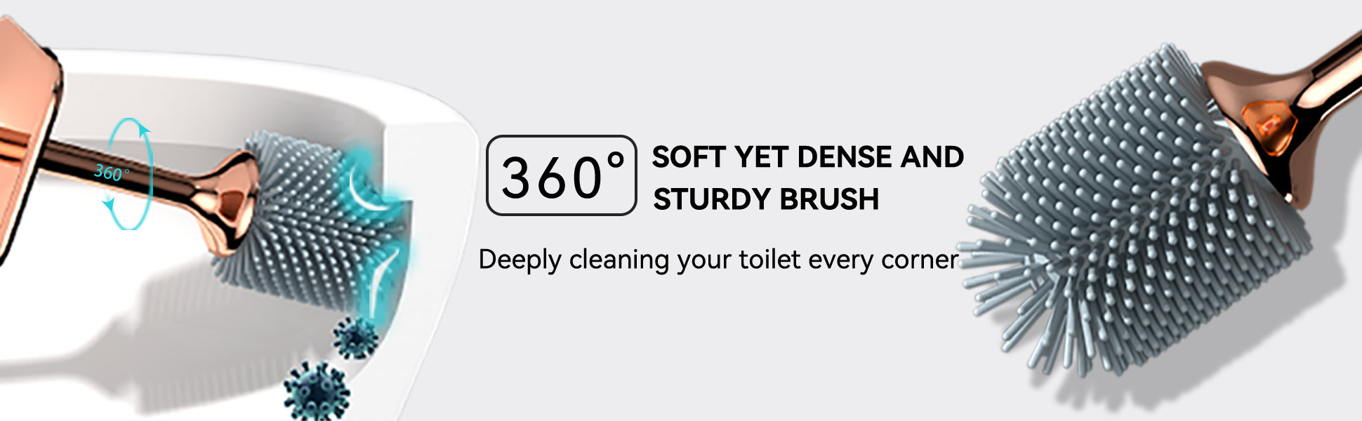 [Christmas Gifts] Aokala Toilet Brush And Holder, Elegant Toilet Bowl Brush Set with Ergonomic Long Handle