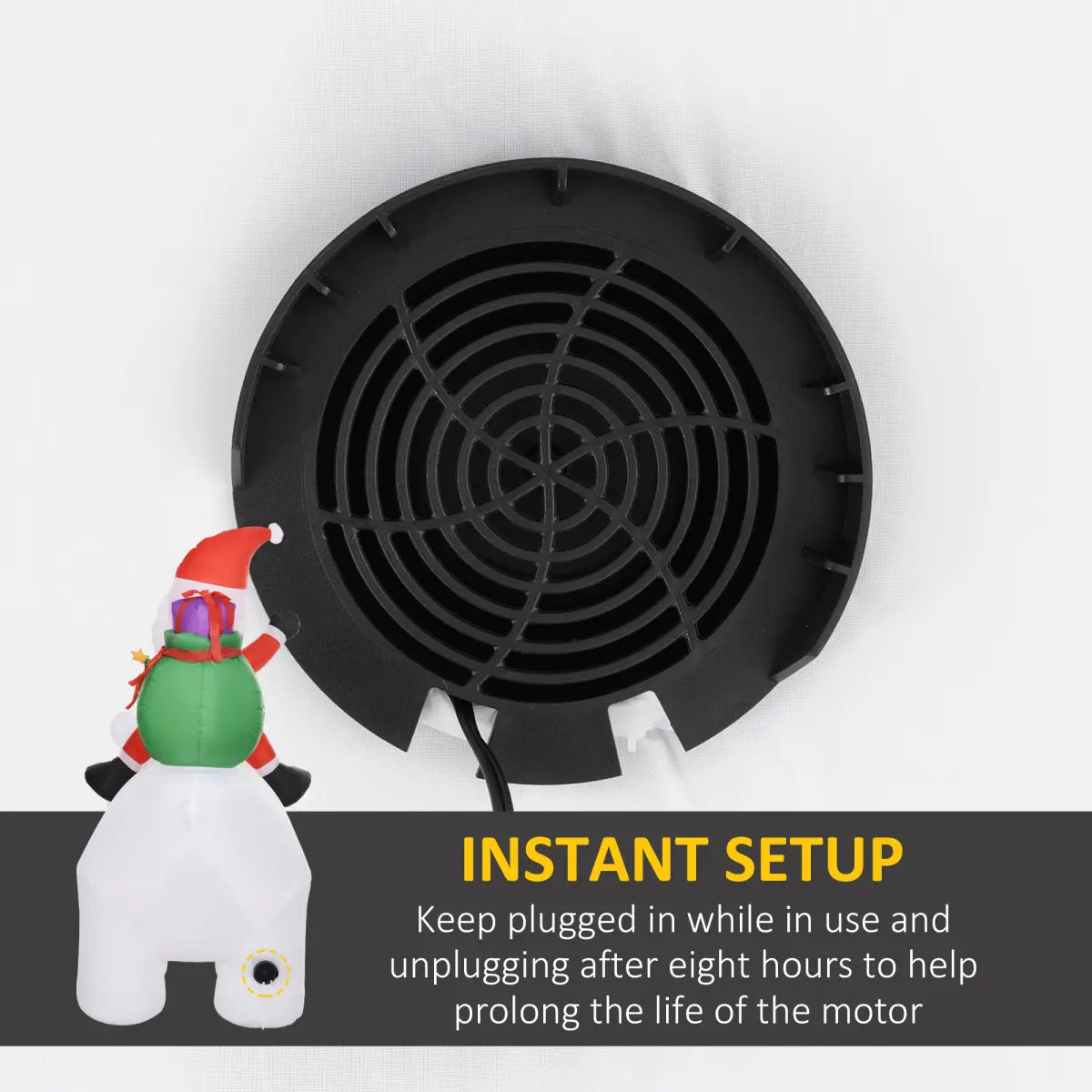 Outsunny 6.6FT Christmas Inflatable Santa Claus w/ Polar Bear for Graden