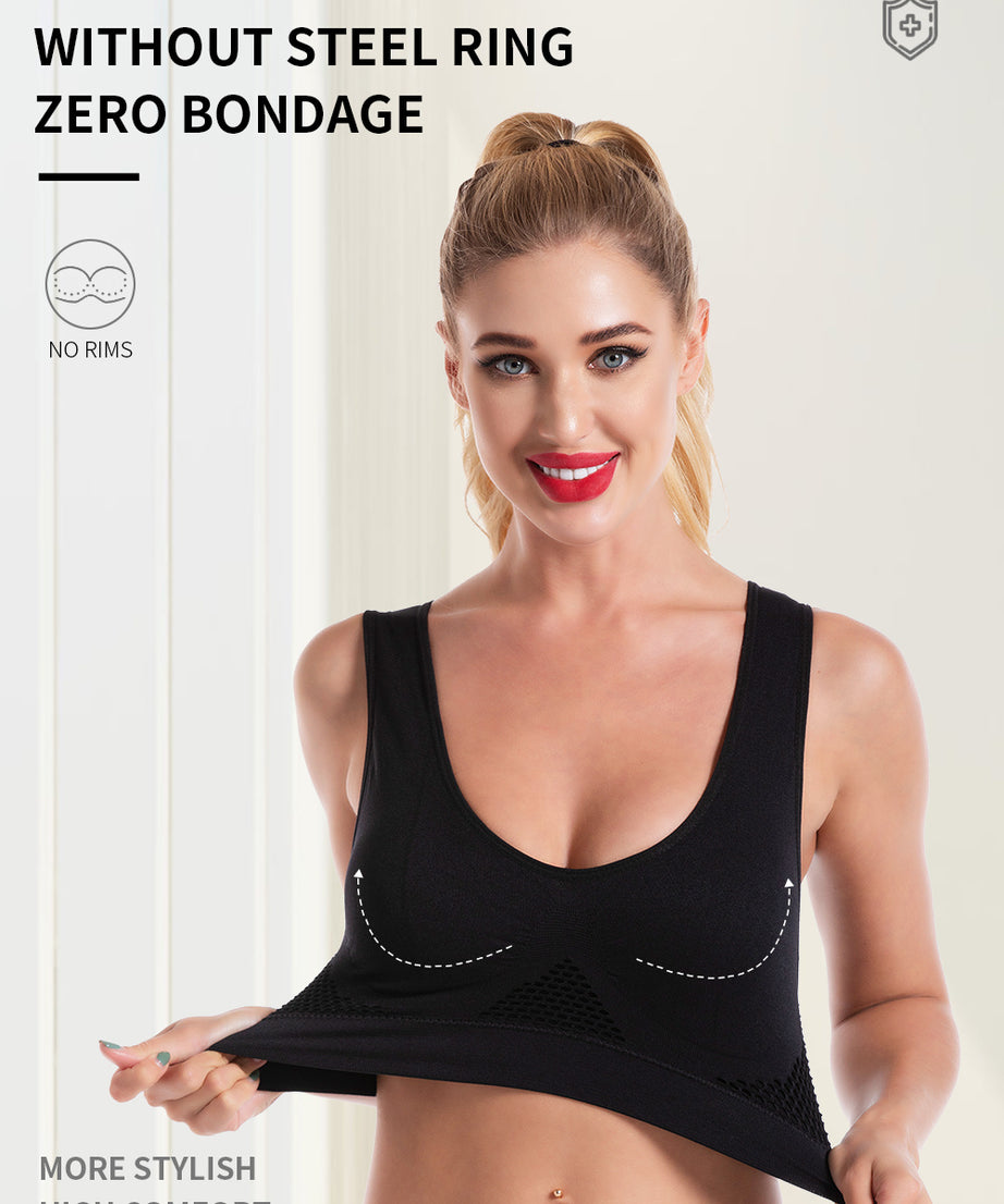 Women's Wireless Seamless Push-Up Bra, Full-Coverage Comfort Bralette with Removable Pads, No Underwire & Low-Maintenance, Soft Brassiere (No Boning) for Gym & Travel, Easy Hand Washable