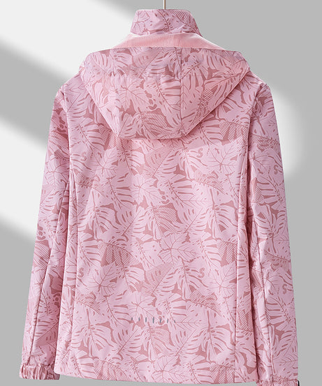 Women'S Windproof Jacket with Full-Zip Front - Lightweight Outdoor Coat, Stand Collar, Non-Stretch Fabric for Hiking, Camping, Travel - Bright Pink Windproof Shell (Spring/Fall/Summer) - Easy-Care Design, Hiking Gear, Camping