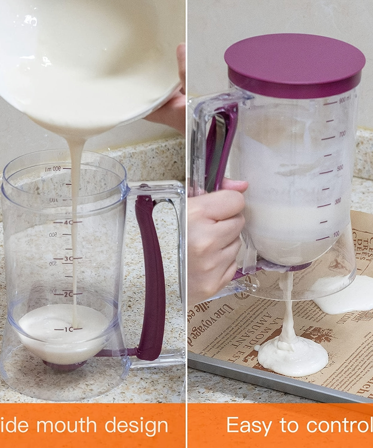 [Collapse Batter Dispenser] 1pc Collapsible Pancake Cupcake Batter Dispenser - Perfect Baking Tool For Cupcakes, Waffles, Muffin Mix, Or Any Baked Goods