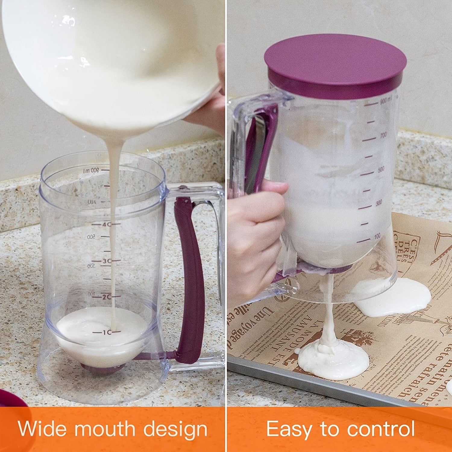[Collapse Batter Dispenser] 1pc Collapsible Pancake Cupcake Batter Dispenser - Perfect Baking Tool For Cupcakes, Waffles, Muffin Mix, Or Any Baked Goods