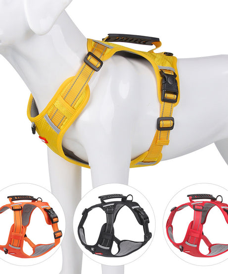 Adjustable No-Pull Pet Harness for Dogs and Cats - Soft Padded Harness with Easy Control Handle for Large Breeds - Prevents Choking and Pulling - Comfortable and Secure Fit