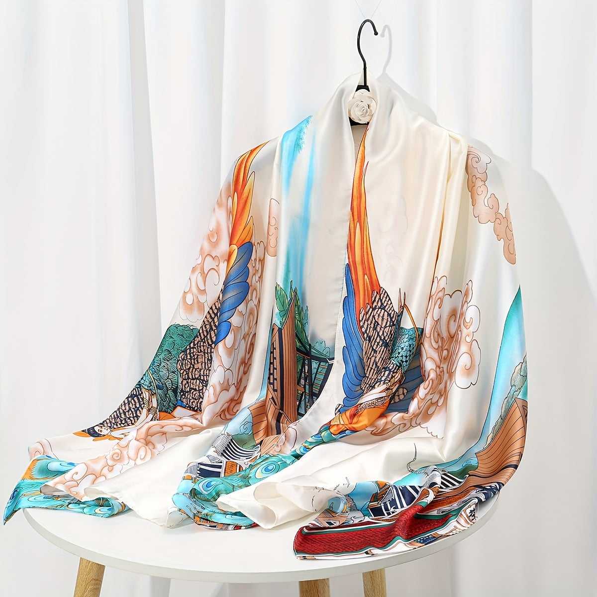 35.4"×70.9" Elegant Landscape Print Scarf Shawl - Windproof, Trendy, and Versatile Outdoor Wrap for Women - Stylish Hijab, Perfect for Any Occasion
