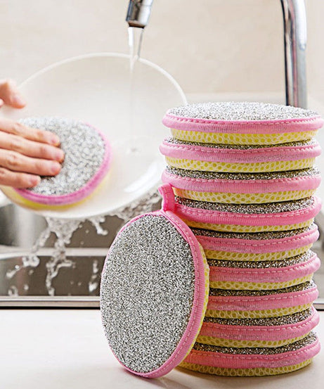 5/10pcs, Double Side Dishwashing Sponge Pan Pot Dish Wash Sponges Household Cleaning Tools Kitchen Tableware Dish Washing Brush