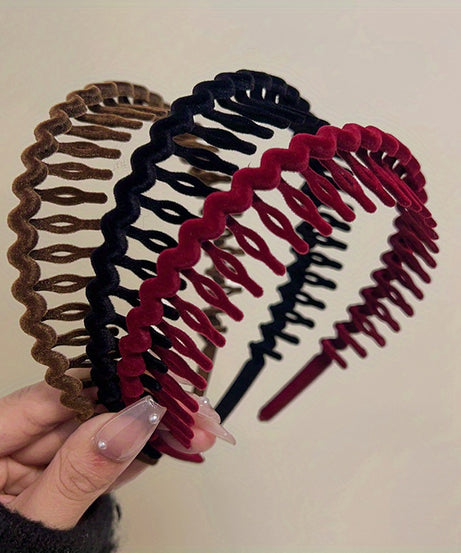 Hair Clip Frosted Color Headband Women's Non-slip Band Teeth Simple Pressure Headband Face Headband Hair Accessories