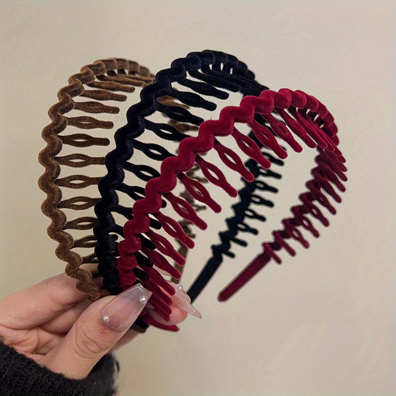 Hair Clip Frosted Color Headband Women's Non-slip Band Teeth Simple Pressure Headband Face Headband Hair Accessories