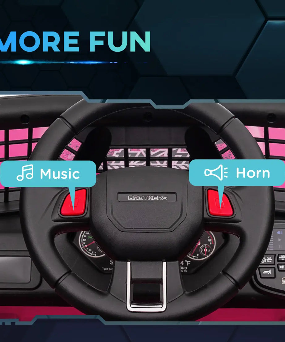 AIYAPLAY Kids Ride On Car, 12V Electric Truck w/ Suspension - Pink