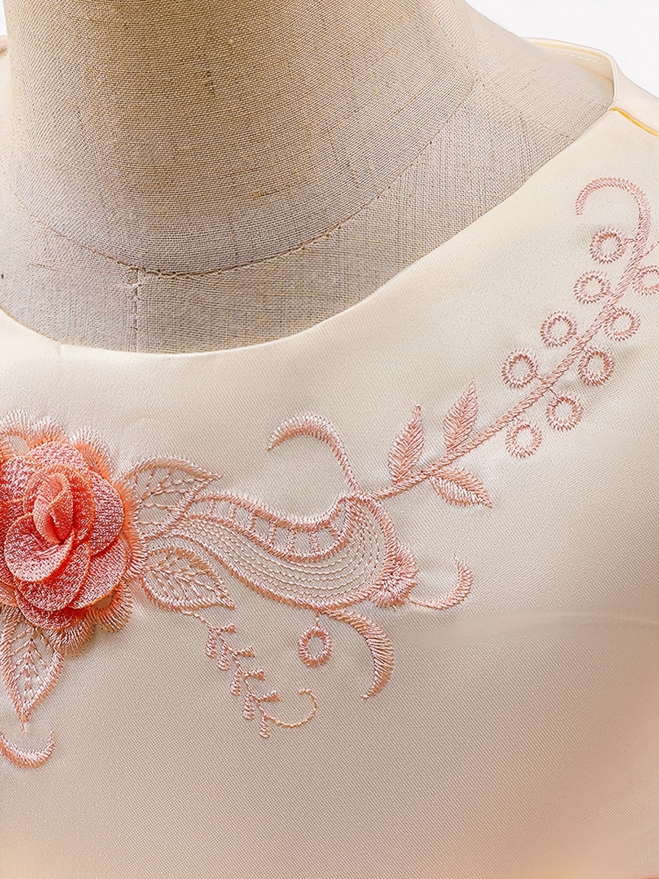 Girls Princess Dress Short Sleeve Embroidered Flower Bow Lace Dress Performance Dress Wedding Flower Girls For Evening Birthday Party Kids Clothes