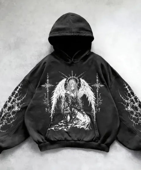 Hooded Printed Hip Hop Y2G Streetwear Sweatshirt