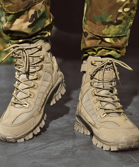 Men's High Top Hiking Boots, Shock-absorbing Non-slip Desert Boot, Winter Outdoor Camping Trekking Shoes