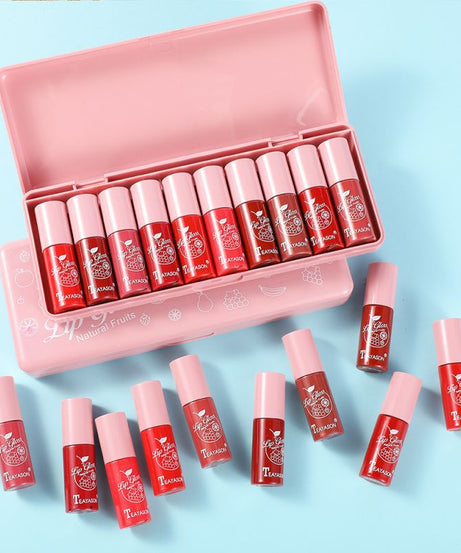 10 pcs Shimmer Mini Lip Gloss Kit - Moisturizing Liquid Lipsticks with Mirror and Waterproof Finish - Perfect Birthday Gift for Women Valentine's Day Gifts