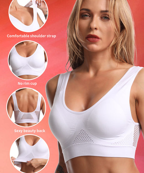 Women's Wireless Seamless Push-Up Bra, Full-Coverage Comfort Bralette with Removable Pads, No Underwire & Low-Maintenance, Soft Brassiere (No Boning) for Gym & Travel, Easy Hand Washable