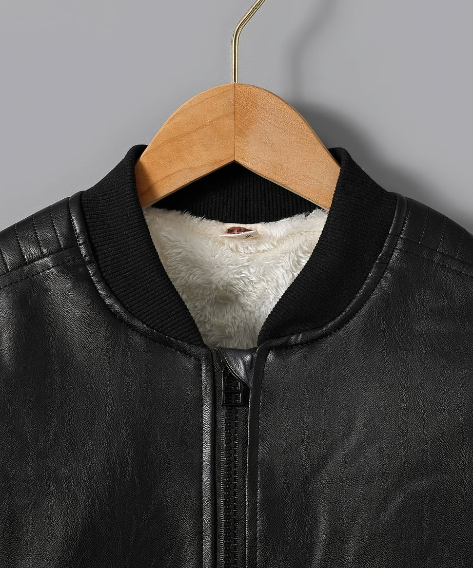 2025 Autumn Winter New Boys' -Lined Zip-Up Jacket