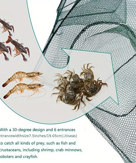 1pc Foldable Hexagonal Umbrella Fishing Net: Catch Minnow, Crayfish, and Crabs Effortlessly!