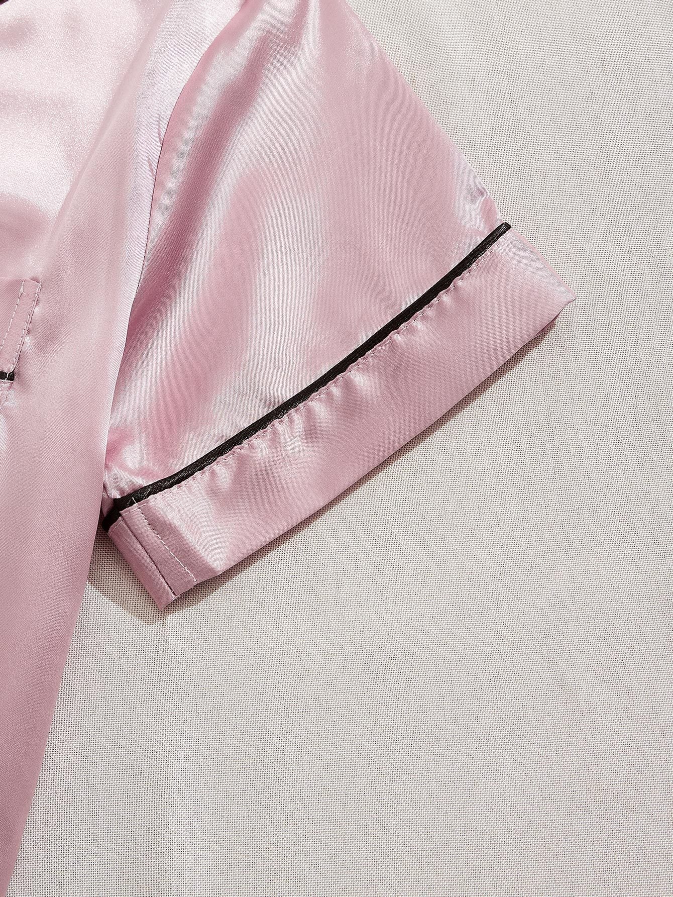 3 Sets Satin Pajama Set, Short Sleeve Lapel Top & Elastic Waistband Shorts, Women's Sleepwear & Loungewear