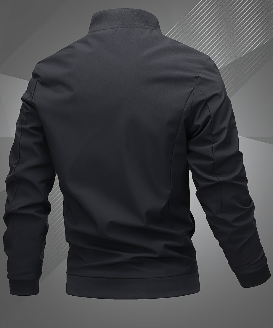 Men'S Letter Embroidered Casual Bomber Jacket, Mens Winter Jackets And Coats, Fridays Items, Mens Gifts Ideas, Gifts for Men, Thermal Wear for Men, Christmas Gifts, Suitable for Everyday Life, Home, Outdoor, Work, And Leisure