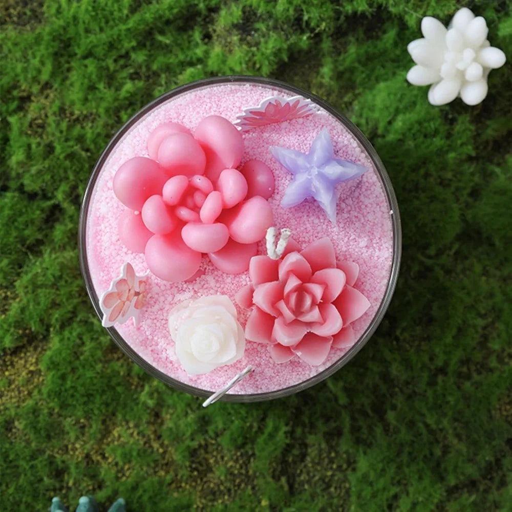 Candle Kit–Succulents DIY Handmade Scented Candles Can Used To Make Candles Scented–Great For Beginner,Child Christmas Gifts