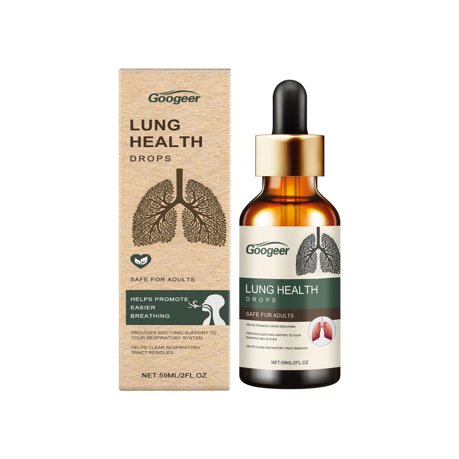 59ml Googeer Lung Clearing Dietary Supplements Lung Health Clear Lungs Detoxify Relieve Cough Reduce Diseases Body Healing