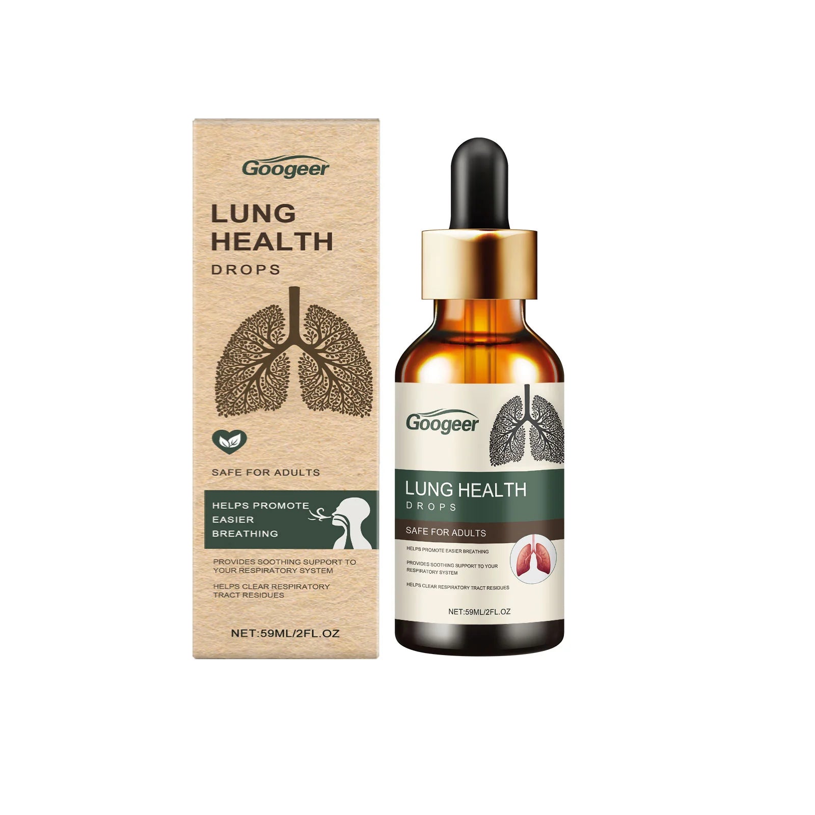 59ml Googeer Lung Clearing Dietary Supplements Lung Health Clear Lungs Detoxify Relieve Cough Reduce Diseases Body Healing