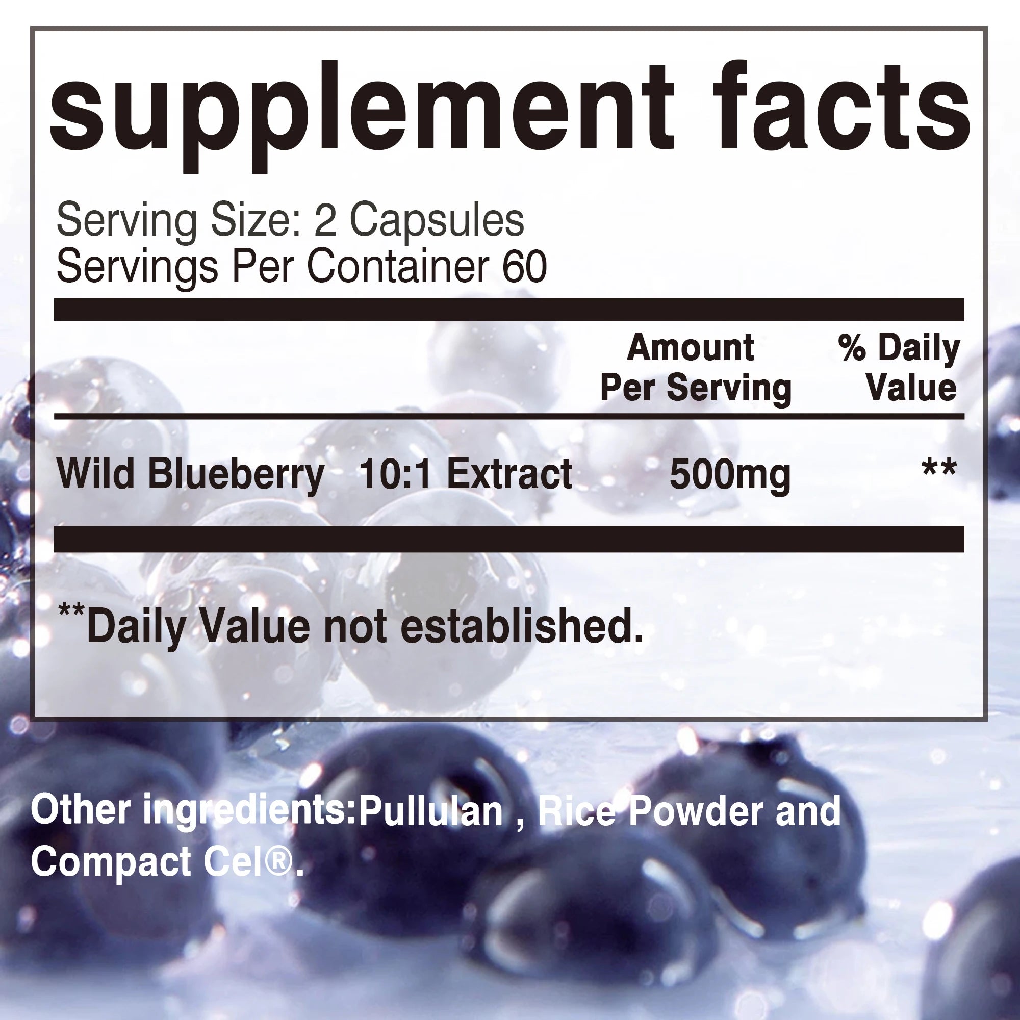Natural Wild Blueberries - Improve Immunity, Vision Support, Antioxidant Support, Healthy Aging - 120 Capsules