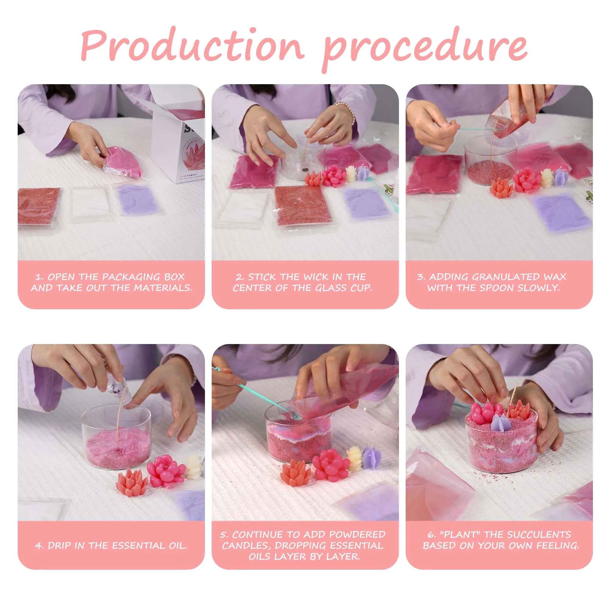 Candle Kit–Succulents DIY Handmade Scented Candles Can Used To Make Candles Scented–Great For Beginner,Child Christmas Gifts