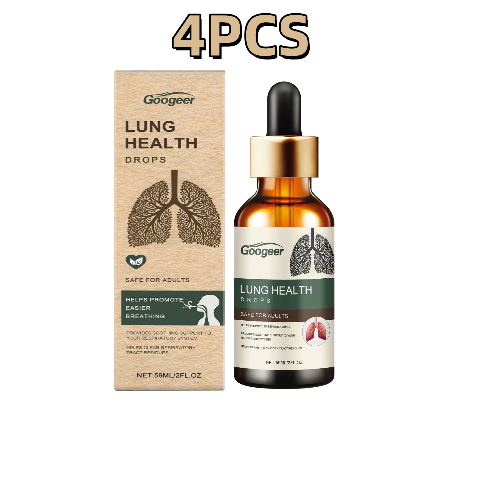 59ml Googeer Lung Clearing Dietary Supplements Lung Health Clear Lungs Detoxify Relieve Cough Reduce Diseases Body Healing