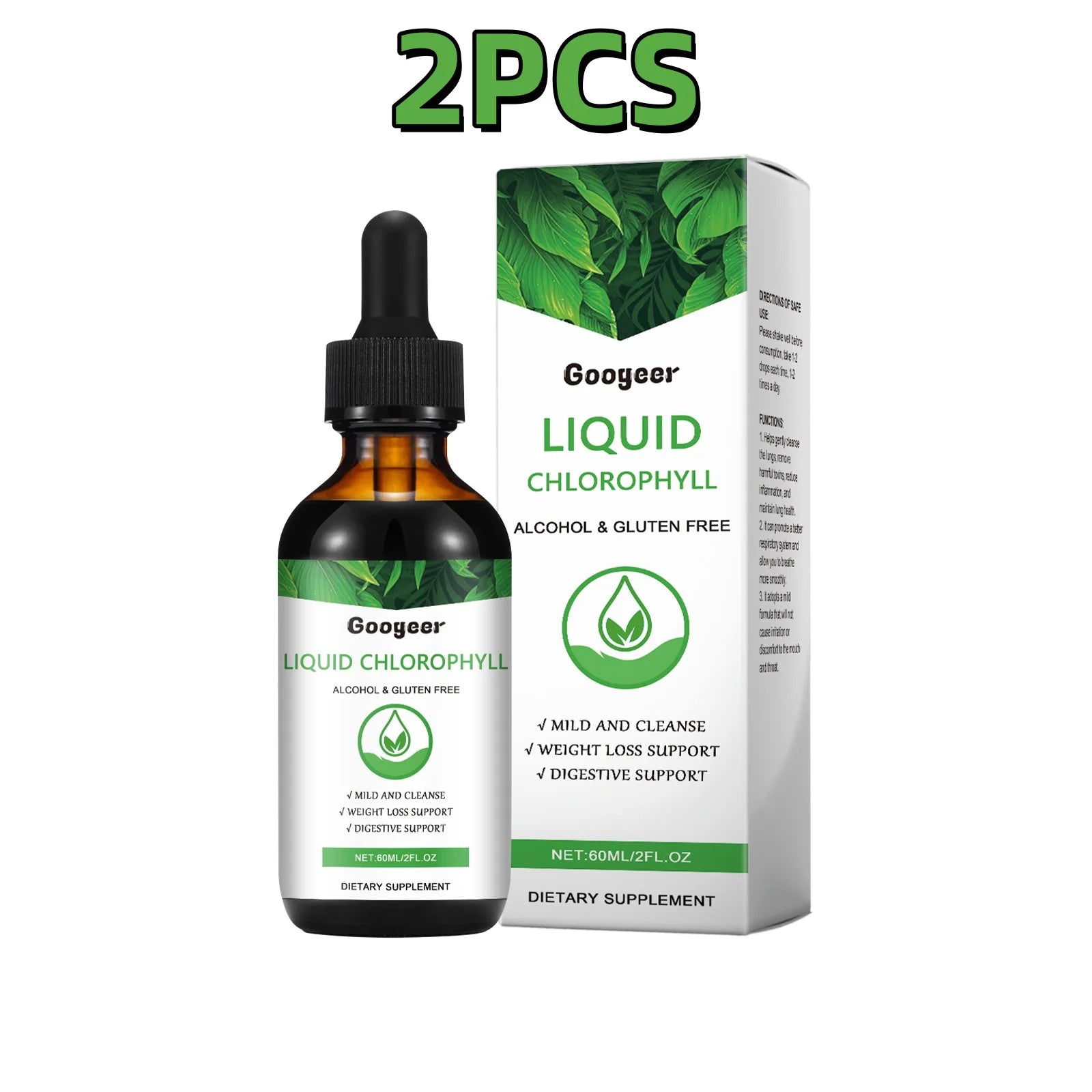 60ml Googeer Chlorophyll Supplements Eye Protection Promote Growth Development Improve Intestinal Health Body Treatment Fluid