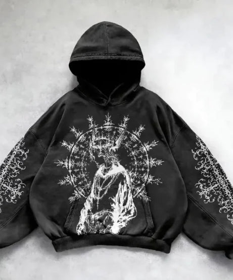 Hooded Printed Hip Hop Y2G Streetwear Sweatshirt